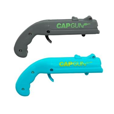 Imagem de Abridor de garrafa Cap Gun, lançador, atirador, arma divertida, abridor de cerveja criativo para beber, jogo, festa familiar, bar ao ar livre (2, azul-cinza)