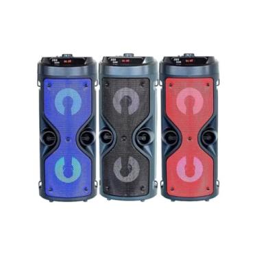 Imagem de Caixa De Som Portátil Karaokê Com Microfone e Via Bluetooth Amplificada 40A X 18 CMS (VERMELHA)