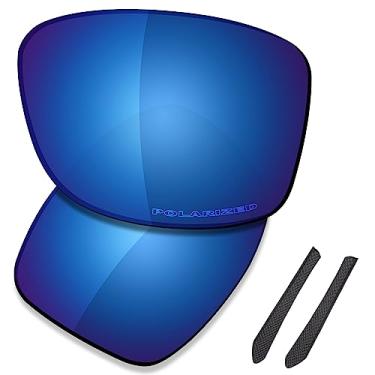 Imagem de SAUCER Lentes de reposição premium para óculos de sol Oakley Jupiter Squared OO9135, Azul meia-noite polarizado, tamanho �nico