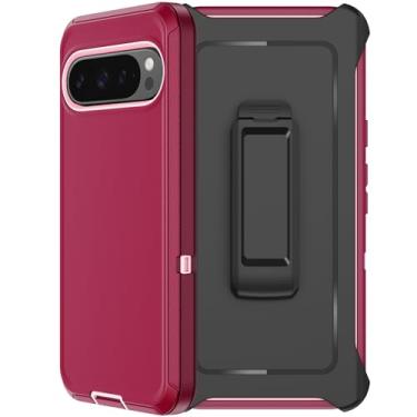 Imagem de RubCase Capa para Google Pixel 9 Pro XL com clipe de cinto, 2 protetores de tela, resistente, grau militar, à prova de choque, à prova de poeira, capa protetora robusta para Pixel 9 Pro XL