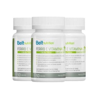 Imagem de Combo 3 unidades ferro e vitamina c bariatric belt nutrition - 30 cáps