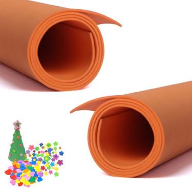 Imagem de 2 peças de folhas de espuma de EVA laranja cosplay espuma EVA 2 mm de espessura 19,68 x 35,45 polegadas papéis de espuma EVA para artes artesanais projeto DIY