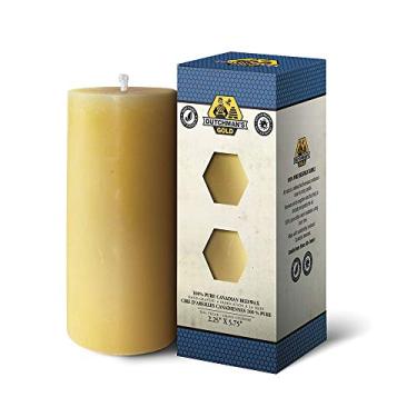 Imagem de Dutchman's Gold Vela de pilar de cera de abelha feita à mão (alta)