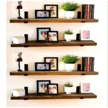 Imagem de Prateleira indústrial com mão francesa invertida organização(KIT 4 PRATELEIRA ENVELHECIDA)