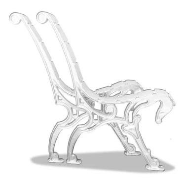 Imagem de Pés de Banco de Jardim em Alumínio Fundido Tamanduá - Par (Branco)