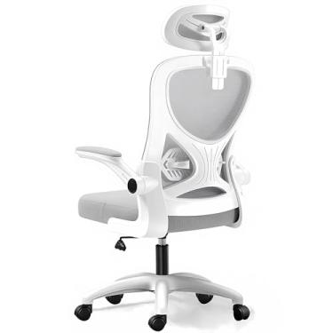 Imagem de Cadeira de Escritório, Design Ergonômico com Suporte Lombar Independente, Malha Respirável e Encosto de Cabeça Ajustável, Design Moderno e Duradouro, Ideal para Casa e Escritório (Cinza)