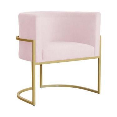 Imagem de Poltrona Luana Base em Metal Dourada Suede Cores - S.A Móveis - Estopa