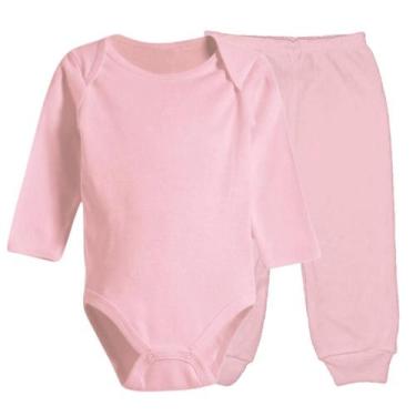 Imagem de Roupa de Bebê Body Manga Longa e Mijão Liso 100% Algodão - Koala Baby,