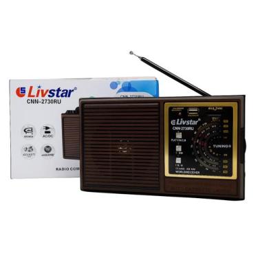 Imagem de Rádio Portátil Modelo Antigo retro Livstar Entrada USB SD e Frequência