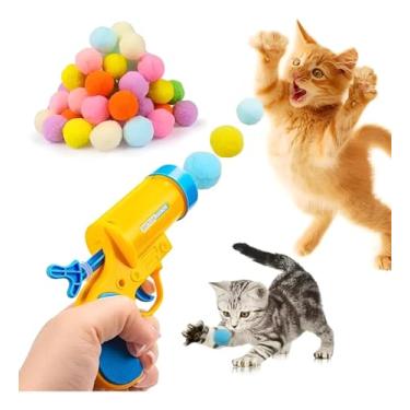 Imagem de Brinquedo Lançador de Bolinhas de Pelucia para Gatos com 20 Bolas Coloridas, Brinquedo Interativo para Gatos e pets