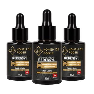 Imagem de Kit 3 Redensyl Original Crescimento Barba e Cabelo Homem de Poder