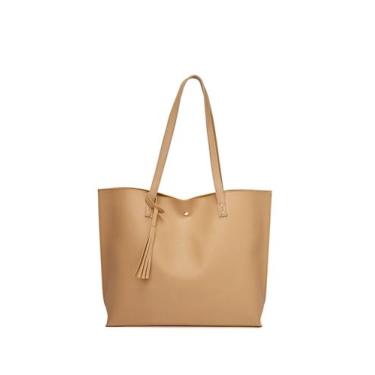 Imagem de Bolsa Feminina Tote Sacola Creme Praia Trabalho Faculdade - Sou Mais P