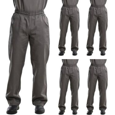 Imagem de Kit 05 Calças Profissional Trabalho Brim Pesado Total Elastico