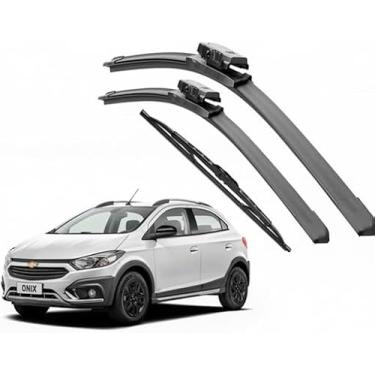 Imagem de KIT PALHETA DIANTEIRA/TRASEIRA EM SILICONE PARA CHEVROLET ONIX 2013 A 2018 - MARCA TIGER AUTO