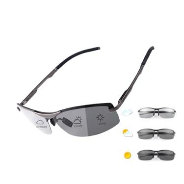 Imagem de PEEPAI Óculos de sol masculinos fotocromáticos polarizados, óculos de sol para dirigir para homens, proteção UV para pesca, Preto/Dia, Black/Day