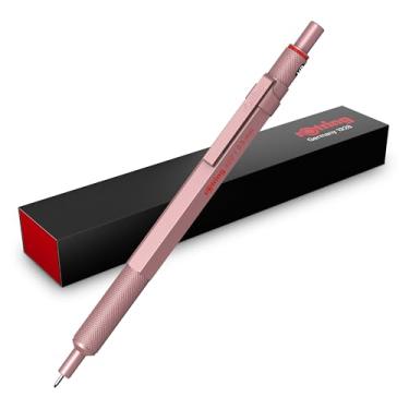 Imagem de rOtring Lapiseira 600 | grafite HB, 0,5 mm | Lapiseira toda em metal | ouro rosa | Aderência serrilhada antiderrapante e cilindro hexagonal