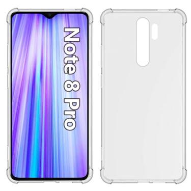 Imagem de USTIYA Capa para Redmi Note 8 Pro Case Uso Resistente, Bumper Absorção Choques em TPU Transparente capinha Protector Câmera Espessamento nas Quatro Pontas da Carcasa