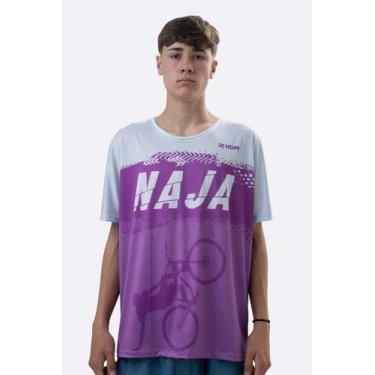 Imagem de Camiseta Masculina HUPI Bike Naja Roxo/Branco, Roxo, Branco, M