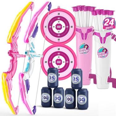 Imagem de Conjunto de arco e flecha HYES LED Light Up Archery para crianças de 4