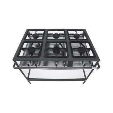 Imagem de Fogão Profissional 6 Bocas Metal Brey a Gás FE -506