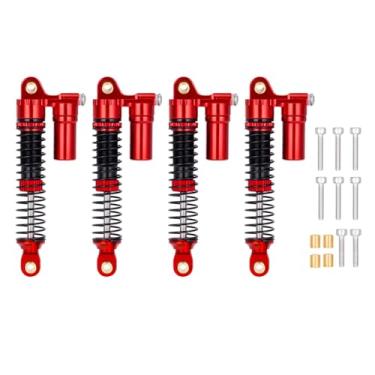 Imagem de TRX4M Brass & Aluminium Shocks 53mm/59mm/66mm/78mm Long Threaded Shock Absorber Oil Damper for TRX-4M 1/18 RC Crawler Upgrades (Red,59mm)