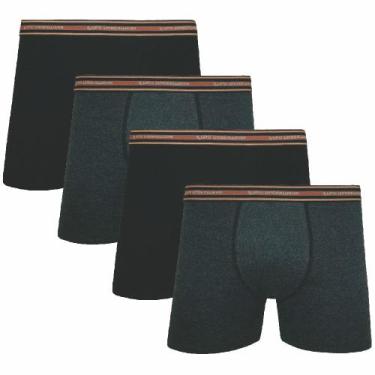 Imagem de Kit 4 - Cuecas Boxer Masculina Algodão com Elastano Lupo Adulta Confor