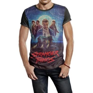 Imagem de Camiseta Masculina Série Stranger Things Ref:233 - smoke, Preto, GG