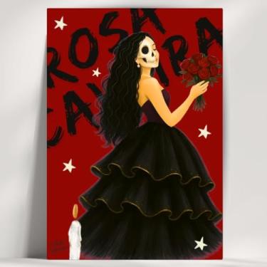 Imagem de Coleção de 62 quadros decorativos Giz - Umbanda e Candomblé - Decoração Orixá - Afro Brasileira - Escolha o seu Orixá! (Clássico, Rosa Caveira, 28x20cm)