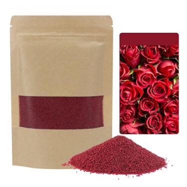 Imagem de Vela perfumada areia 100 g com 50 algodão e 2 mechas de madeira contas de cera de vela perolada, recarregável Cera para Velas Aromáticas para fabricação de velas (vermelho rosa acentuado)