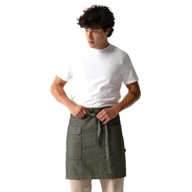 Imagem de Chef Works Avental unissex utilitário meio bistrô, oliva natural, tamanho único