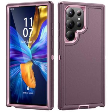 Imagem de Capa de camada dupla com armadura de grau para Samsung Galaxy S23 Ultra S22 Plus A14 A54 A53 5G Capa protetora resistente, T4, para Samsung S23Ultra