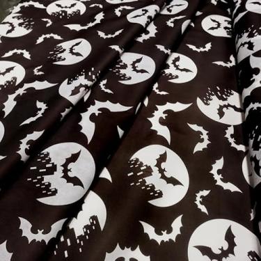 Imagem de TNT Estampado Halloween Morcego Boo preto e branco 2,00m X 1,40m