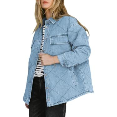 Imagem de Jaqueta Jeans Para Mulheres Moda Sólida De Manga Comprida De Grandes Dimensões Com Bolsos, Light Blue, XL