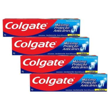 Imagem de Kit 4 Cremes Dentais Colgate Máxima Proteção Anticáries 90g