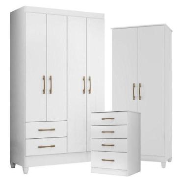 Imagem de Guarda Roupa Solteiro Chile Com Cômoda Ms913 E Armário Multiuso Jade B