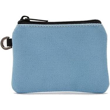 Imagem de Bolsa de moedas de lona de cor sólida com zíper mini bolsa de moedas bolso para dinheiro feminina masculina simples carteira pequena, Azul, Clássico