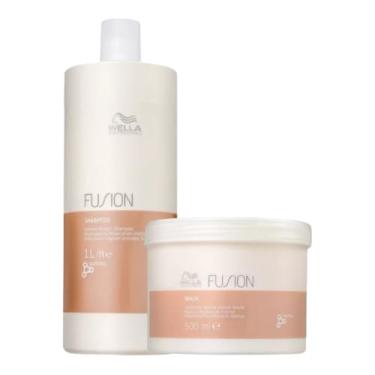 Imagem de Kit Wella Fusion Shampoo 1L, Máscara 500ml