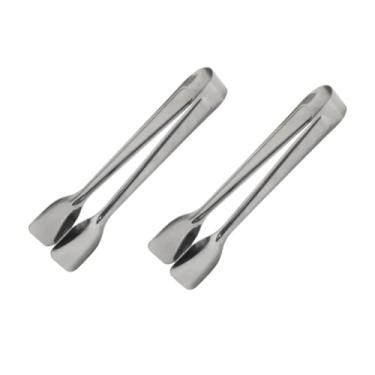 Imagem de Kit 2 Pegador de Alimentos Inox Premium 18x3cm Pegador Multiuso para Alimentos Pegador de Mesa Pinça de/Pegar Gelo, Resistente e Durável Ideal para Churrasco e Cozinha