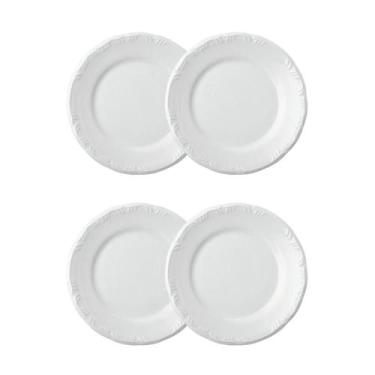 Imagem de Jogo 4 Pratos Rasos Pomerode Brancos 25,6 cm Porcelana Schmidt