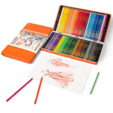 Imagem de Woomer 72 Lápis de Cor Premium para Livros de Colorir para Adultos e Crianças, Nucleo Macio Cremoso de Artistas com Cores Vibrantes de Longa Duração