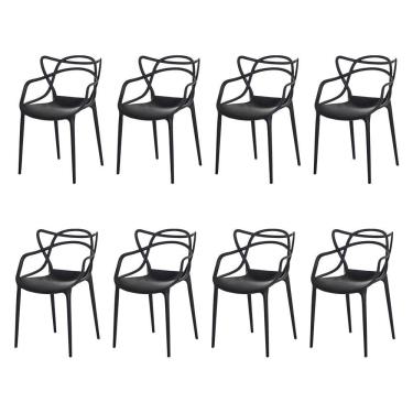 Imagem de Kit 8 Cadeiras Allegra Preta Sala Cozinha Jantar