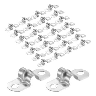 Imagem de PATIKIL Braçadeiras de conduíte de suporte em U de 2 furos de 1/10.2 cm, correia rígida de aço inoxidável de 30 peças para fixação de cabos de tubulação de água, mangueiras, tubos de combustível
