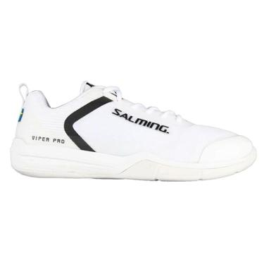 Imagem de Salming Tênis masculino de squash baixo Viper Pro (5 cores disponíveis) (sem marcação) (Pickleball, Raquete, Padel, esportes de quadra interna), Branco/preto, 39