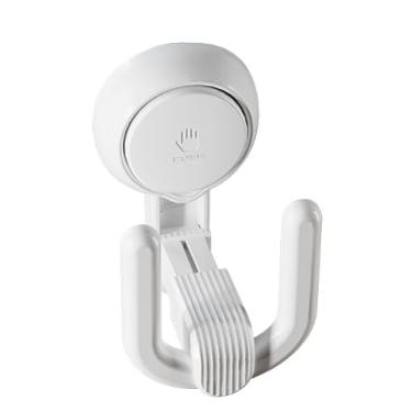 Imagem de Pacote com 2 ganchos potentes de ventosa a vácuo, furadeira - Gancho de armazenamento utilitário removível sem broca, gancho de chuveiro multiuso para pendurar roupas, adequado para chuveiro, banheiro