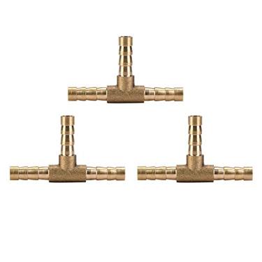 Imagem de 5pcs Brass T JOCENER DE MANGUEIRA DE MANHA 3 Vias Conector Farpado Conector AR ÁGUA DE GAS DE GAS DE GAS 6/8/10/20100 Com Material DE Cobre DE para Conexão DE (6mm)