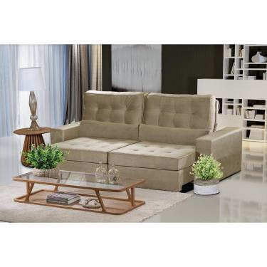 Imagem de Sofá 3 Lugares 2.30 Mt Retrátil Reclinável Bege