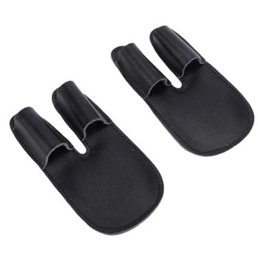 Imagem de POENVFPO 2 Peças Protetores de Dedo de Beisebol, Mangas de Absorção de Choque Espessadas de Couro PU para Treinamento Esportivo e Segurança, Ajuste Leve e Confortável para Jovens Coletores Luvas de