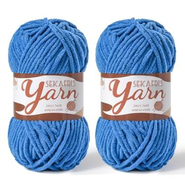 Imagem de Pacote com 2 fios de veludo fofos para crochê, cobertor de bebê macio para crochê, fios amigurumi de 100 g, fios de crochê de chenille de pelúcia, fio de quebra-cabeça para artesanato de tecelagem de