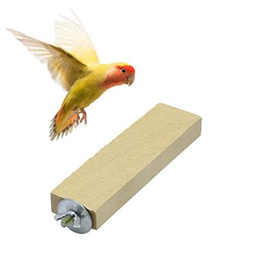 Imagem de Pássaro papagaio poleiro plataforma natural madeira grossa moagem garra suporte adequado para papagaio periquito calopsita periquito periquito bicho-papagaio periquito conures periquito