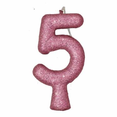 Imagem de Vela De Aniversário Puro Glitter Rosa Modelo 5
